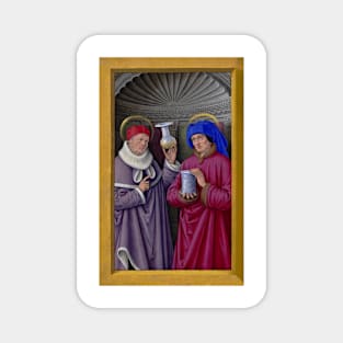 Saints Cosmas and Damian, miniature from the Grandes Heures of Anne of Brittany - Jean Bourdichon Magnet