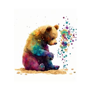 Bear Watercolor Art T-Shirt