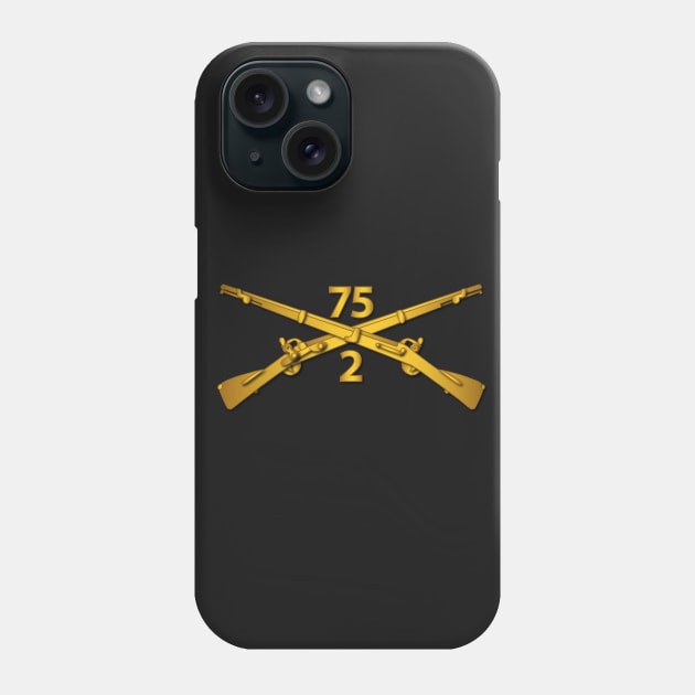 2nd Bn - 75th Infantry Regiment (Ranger) Branch wo Txt Phone Case by twix123844