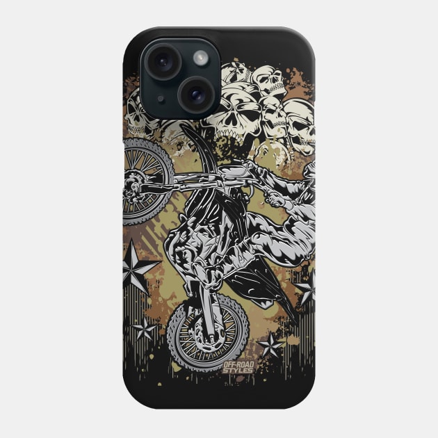 BROWN FEARLESS BIKER Phone Case by OffRoadStyles