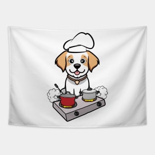 Funny happy Dog is a chef Tapestry
