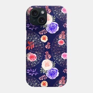 Spring Mandalas and Roses Plum Phone Case