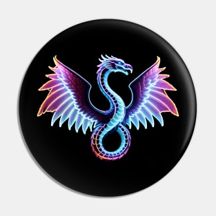 Neon Winged Serpent Pin