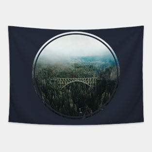 Bridge In The Middle Of The Forest Tapestry