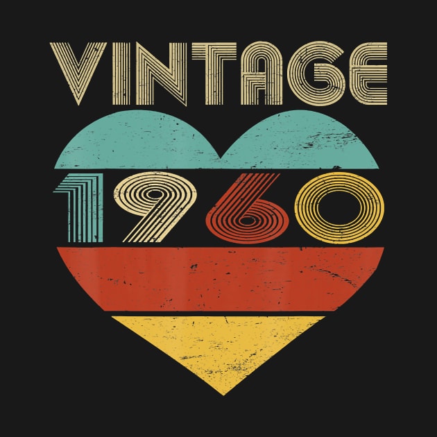 59th Birthday Heart Vintage 1960 Classic Men Women Tshirt by Hot food