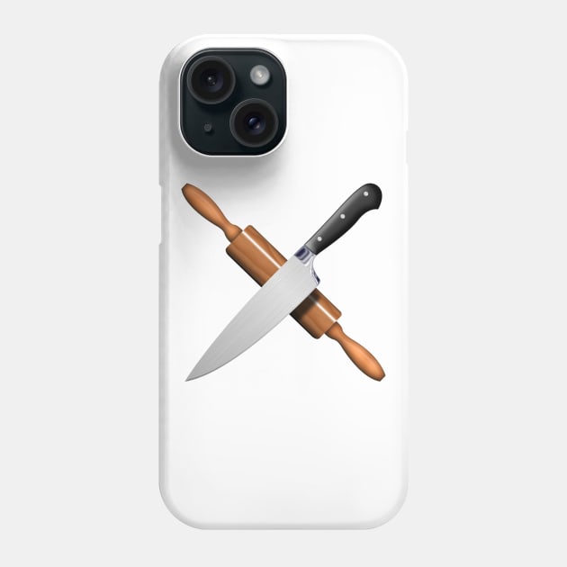 Knife and rolling pin Phone Case by DrewskiDesignz