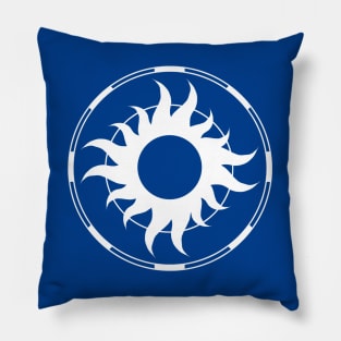 Sun - Original Logo Banner Sigil - Light Design for Dark Backgrounds Pillow