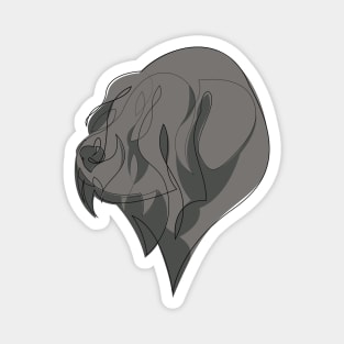 Black Russian Terrier - continuous line Magnet