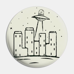 UFO in town - Vintage Pin