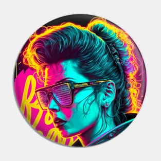 Synthwave Aesthetic 80s Female Pin