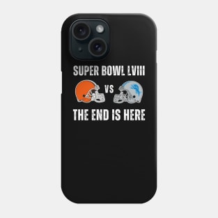 Super Bowl LVIII Browns Versus Lions 2024 Funny Football Fan Phone Case