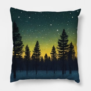 dark night in the forest Pillow