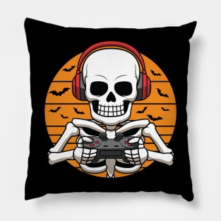 Skeleton Video Game Halloween Costume Gamer Pillow