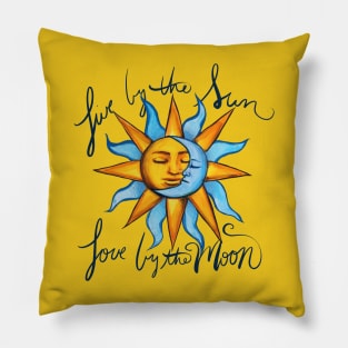 Live By The Sun Love By The Moon Duality Pillow