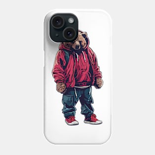 Bear wearing hip hop style Phone Case