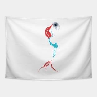 Single Line - Mermaid (White) Tapestry