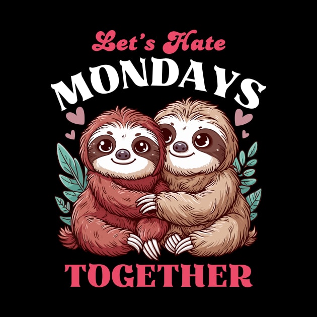 Let's Hate Mondays Together - Sloth Valentine by Kawaii N Spice