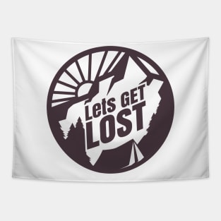 Let's Get Lost Camping Tapestry