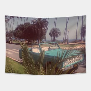 Vintage Turquaise Car Tapestry