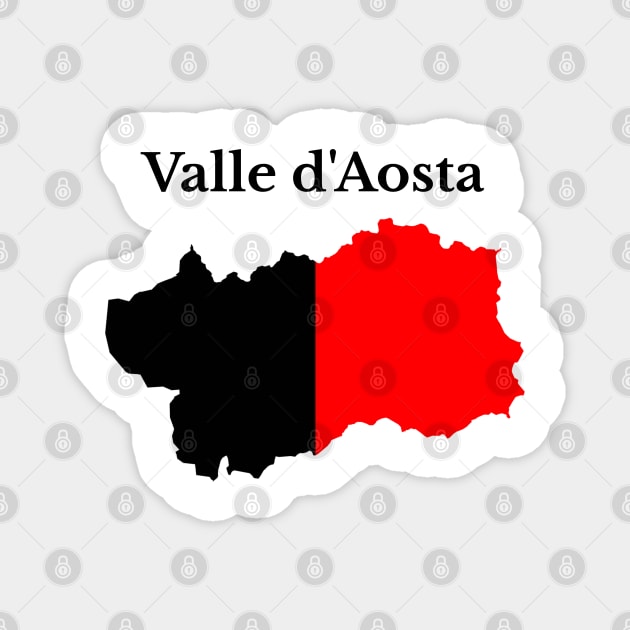 Aosta Valley Flag Map, Italy, Italian Region. Magnet by maro_00