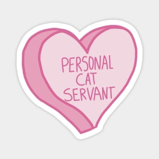 Personal Cat Servant Pink Love Heart Magnet