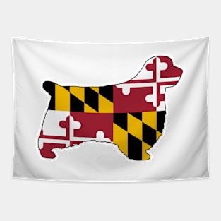 Clumber Spaniel Silhouette with Maryland Flag Tapestry