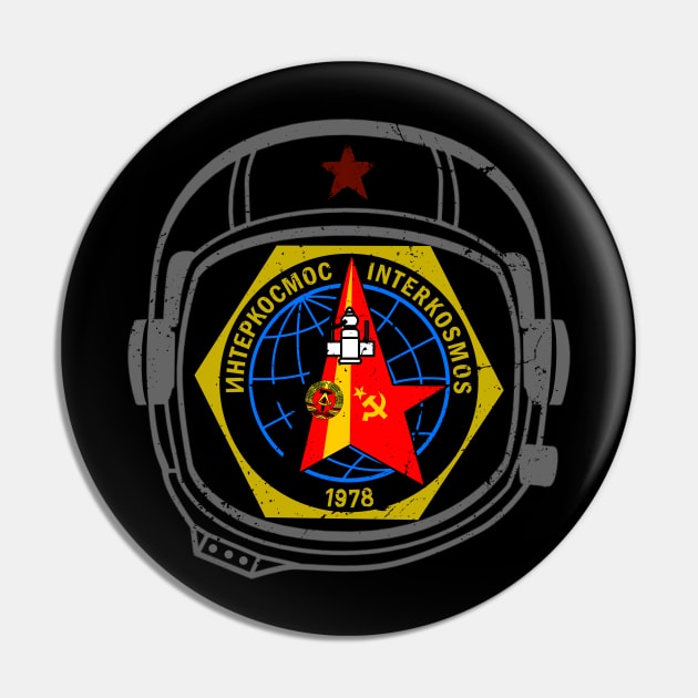 Sputnik Interkosmos DDR Vintage Astronaut Soviet Union Space Pin by BurunduXX-Factory