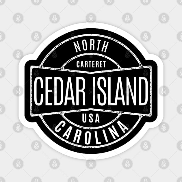 Cedar Island, NC Summertime Vintage Vacationing Badge Magnet by Contentarama