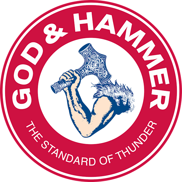 GOD & HAMMER Kids T-Shirt by ROBZILLA