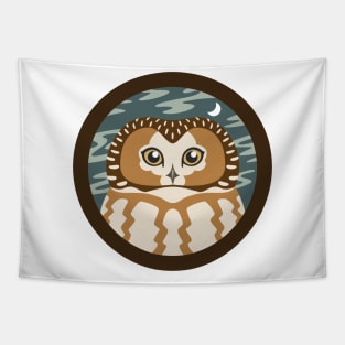 Saw whet Owl Logo Tapestry