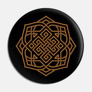 Golden Tibetan Knot Mandala Pin