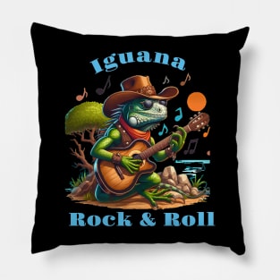 Iguana Serenading Swamp Dweller Rock Pillow