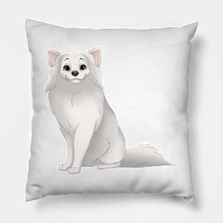 White Longhaired Chihuahua Dog Pillow