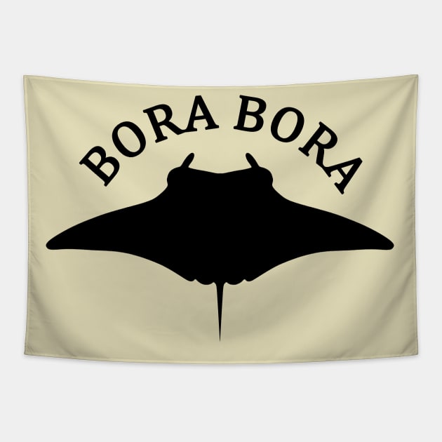 Swimming With Manta Rays In Bora Bora Tapestry by TMBTM