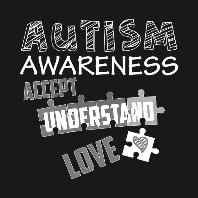 Cool Autism Awareness Day Accept Understand Love by CarolIrvine