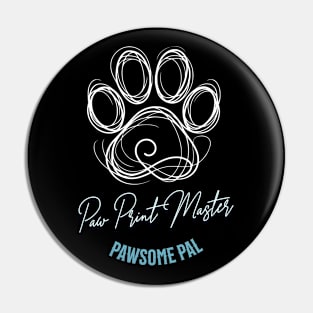 Cute dog paw print mono line pet footprint minimal design, paw print master Pin