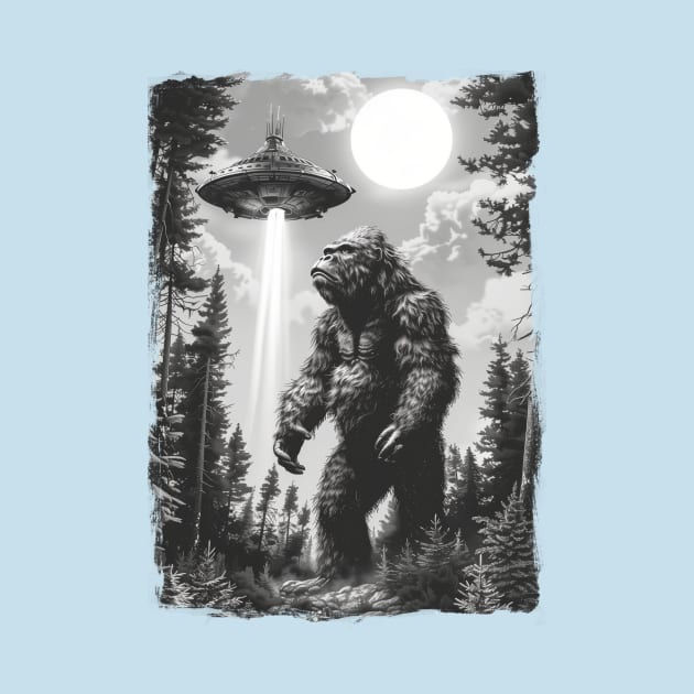 Bigfoot ufo abduction by DavidLoblaw