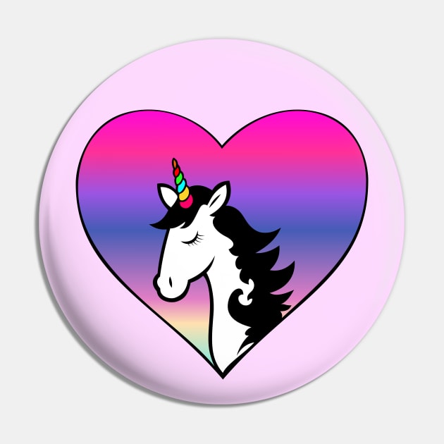 Unicorn Rainbow Sweetheart Pin by snknjak