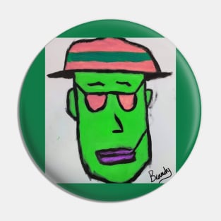 Green Lizard Man Pin