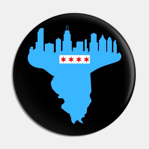 Chicago Illinois City Flag Pin by Abide the Flow