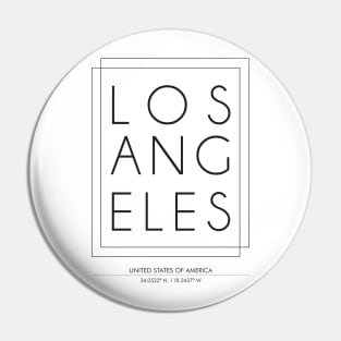 Los Angeles city Minimal Typography 2 Pin