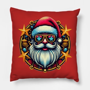 Christmas Santa Popstar embroidery style 18 Pillow