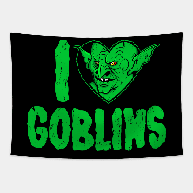 I Heart Goblins Tapestry by Spazzy Newton