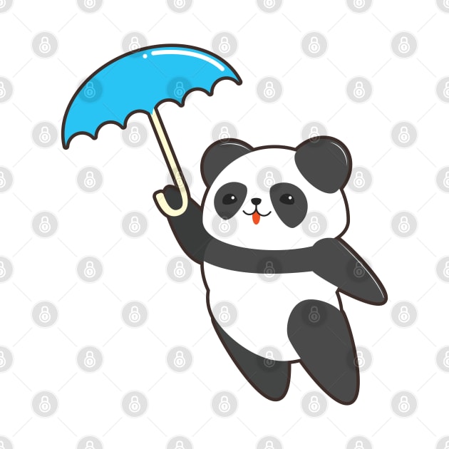 Panda at Rain with Umbrella by Markus Schnabel