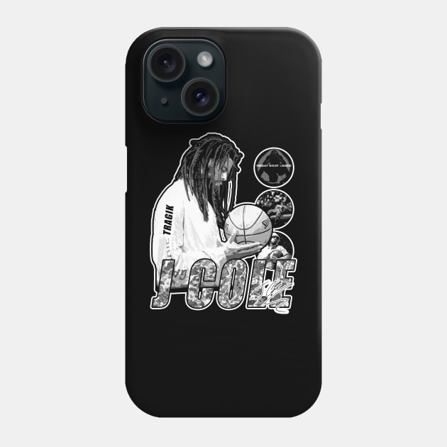 J Cole - Black and White 3 Top Album T-Shirt Phone Case by TRAGIK TEXTILES