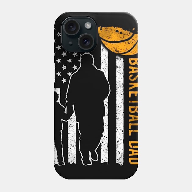 American Flag Basketball Dad And Son Gift T-shirt For Men Boys Kids Phone Case by darius2019