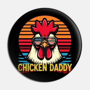 Vintage Chicken Daddy sunglasses usa flag : Funny Poultry Farmer Mens Fathers Day gift for dad Pin