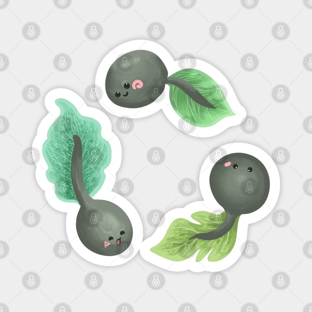 Trio Tadpoles with Leaf Tail Magnet by Khotekmei
