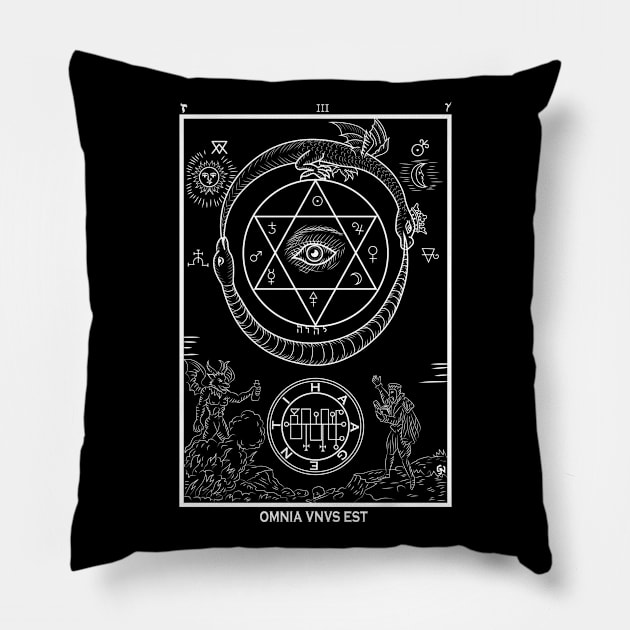 Omnia VnVs Est Alchemy Gifts Pillow by QQdesigns