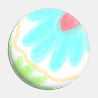 Blue green Red watercolor abstract Pin